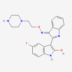 5-fluoro-3-[(3E)-3-(2-piperazin-1-ylethoxyimino)indol-2-yl]-1H-indol-2-ol