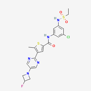 molecular formula C21H21ClFN5O3S2 B12384060 Dhx9-IN-9 