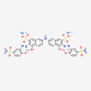 dicopper;disodium;4-oxido-7-[[5-oxido-6-[(2-oxido-5-sulfamoylphenyl)diazenyl]-7-sulfonatonaphthalen-2-yl]amino]-3-[(2-oxido-5-sulfamoylphenyl)diazenyl]naphthalene-2-sulfonate