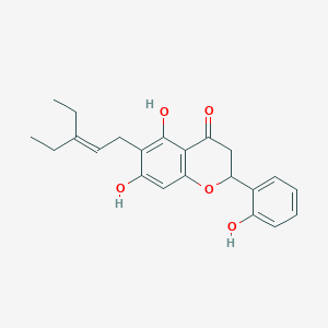 molecular formula C22H24O5 B12384132 6-(3-Ethylpent-2-enyl)-5,7-dihydroxy-2-(2-hydroxyphenyl)-2,3-dihydrochromen-4-one 