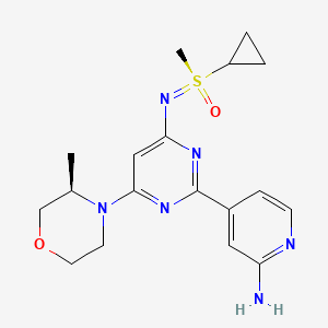 4-[4-[(cyclopropyl-methyl-oxo-λ6-sulfanylidene)amino]-6-[(3R)-3-methylmorpholin-4-yl]pyrimidin-2-yl]pyridin-2-amine