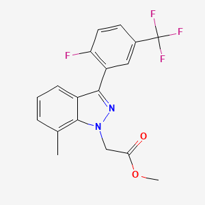 methyl 2-[3-[2-fluoro-5-(trifluoromethyl)phenyl]-7-methylindazol-1-yl]acetate