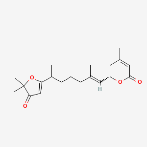 molecular formula C20H28O4 B12384201 (2S)-2-[(E)-6-(5,5-dimethyl-4-oxofuran-2-yl)-2-methylhept-1-enyl]-4-methyl-2,3-dihydropyran-6-one 