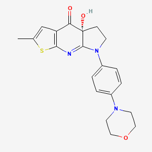 molecular formula C20H21N3O3S B12384231 (9R)-9-hydroxy-5-methyl-12-(4-morpholin-4-ylphenyl)-4-thia-2,12-diazatricyclo[7.3.0.03,7]dodeca-1,3(7),5-trien-8-one 