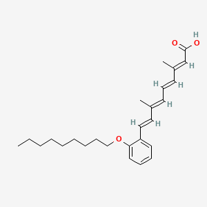 molecular formula C26H36O3 B1238435 (2E,4E,6E,8E)-3,7-dimethyl-9-(2-nonoxyphenyl)nona-2,4,6,8-tetraenoic acid 