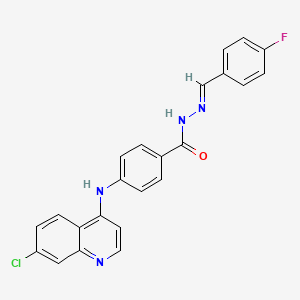 4-[(7-chloroquinolin-4-yl)amino]-N-[(E)-(4-fluorophenyl)methylideneamino]benzamide