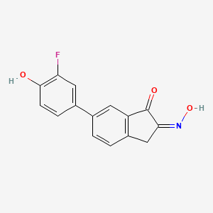 molecular formula C15H10FNO3 B12384368 (2Z)-6-(3-fluoro-4-hydroxyphenyl)-2-hydroxyimino-3H-inden-1-one 