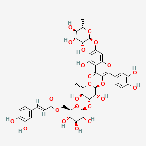 molecular formula C42H46O23 B12384374 [(2R,3S,4S,5R,6S)-6-[(2S,3R,4R,5S,6S)-2-[2-(3,4-dihydroxyphenyl)-5-hydroxy-4-oxo-7-[(2S,3R,4R,5R,6S)-3,4,5-trihydroxy-6-methyloxan-2-yl]oxychromen-3-yl]oxy-3,5-dihydroxy-6-methyloxan-4-yl]oxy-3,4,5-trihydroxyoxan-2-yl]methyl (E)-3-(3,4-dihydroxyphenyl)prop-2-enoate 