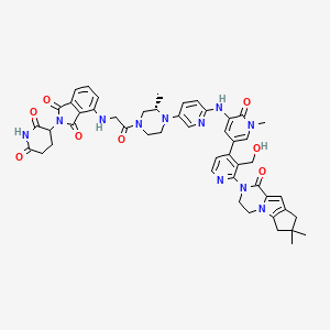 4-[[2-[(3S)-4-[6-[[5-[2-(4,4-dimethyl-9-oxo-1,10-diazatricyclo[6.4.0.02,6]dodeca-2(6),7-dien-10-yl)-3-(hydroxymethyl)pyridin-4-yl]-1-methyl-2-oxopyridin-3-yl]amino]pyridin-3-yl]-3-methylpiperazin-1-yl]-2-oxoethyl]amino]-2-(2,6-dioxopiperidin-3-yl)isoindole-1,3-dione