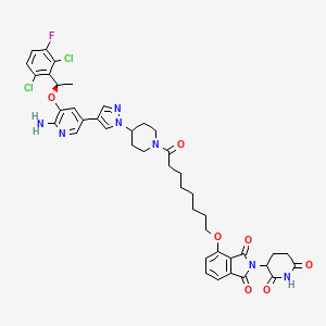 molecular formula C42H44Cl2FN7O7 B12384410 4-[8-[4-[4-[6-amino-5-[(1R)-1-(2,6-dichloro-3-fluorophenyl)ethoxy]pyridin-3-yl]pyrazol-1-yl]piperidin-1-yl]-8-oxooctoxy]-2-(2,6-dioxopiperidin-3-yl)isoindole-1,3-dione 