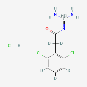 molecular formula C9H10Cl3N3O B12384430 Guanfacine-13C,d5 (hydrochloride) 