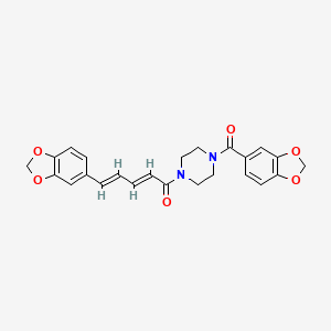 molecular formula C24H22N2O6 B12384520 (2E,4E)-1-[4-(1,3-benzodioxole-5-carbonyl)piperazin-1-yl]-5-(1,3-benzodioxol-5-yl)penta-2,4-dien-1-one 