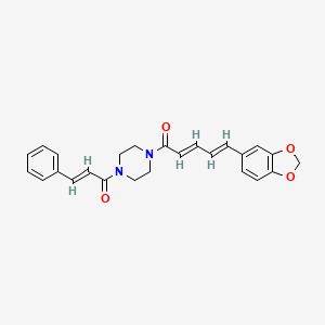 molecular formula C25H24N2O4 B12384523 (2E,4E)-5-(1,3-benzodioxol-5-yl)-1-[4-[(E)-3-phenylprop-2-enoyl]piperazin-1-yl]penta-2,4-dien-1-one 