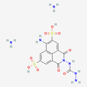 molecular formula C13H17N7O9S2 B12384541 6-amino-2-(hydrazinecarbonylamino)-1,3-dioxobenzo[de]isoquinoline-5,8-disulfonic acid;azane 