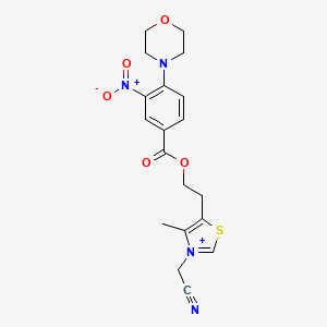 molecular formula C19H21N4O5S+ B1238457 4-(4-Morpholinyl)-3-nitrobenzoic acid 2-[3-(cyanomethyl)-4-methyl-5-thiazol-3-iumyl]ethyl ester 