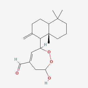 molecular formula C20H30O4 B12384613 7-(Decahydro-5,5,8a-trimethyl-2-methylene-1-naphthalenyl)-4,7-dihydro-3-hydroxy-3H-1,2-dioxepin-5-carboxaldehyde 