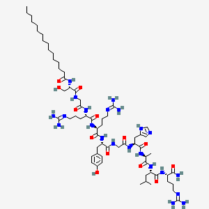 molecular formula C65H112N22O13 B12384638 palmitoyl-Ser-Gly-Arg-Arg-Tyr-Gly-His-Ala-Leu-Arg-NH2 