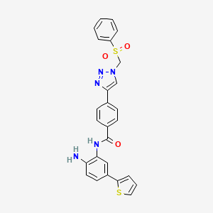 molecular formula C26H21N5O3S2 B12384651 N-(2-amino-5-thiophen-2-ylphenyl)-4-[1-(benzenesulfonylmethyl)triazol-4-yl]benzamide 