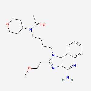 molecular formula C24H33N5O3 B12384706 N-[4-[4-amino-2-(2-methoxyethyl)imidazo[4,5-c]quinolin-1-yl]butyl]-N-(oxan-4-yl)acetamide 