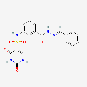 molecular formula C19H17N5O5S B12384741 3-[(2,4-dioxo-1H-pyrimidin-5-yl)sulfonylamino]-N-[(E)-(3-methylphenyl)methylideneamino]benzamide 