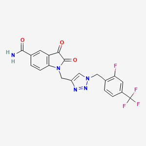 molecular formula C20H13F4N5O3 B12384788 1-[[1-[[2-Fluoro-4-(trifluoromethyl)phenyl]methyl]triazol-4-yl]methyl]-2,3-dioxoindole-5-carboxamide 