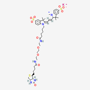 molecular formula C46H63KN6O11S3 B12384789 Sulfo-Cy3-PEG3-biotin (potassium) 