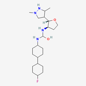 [[(2S,3R)-2-(1,3-dimethylpyrazolidin-4-yl)oxolan-3-yl]amino]-[[4-(4-fluorocyclohexyl)cyclohexyl]amino]methanol