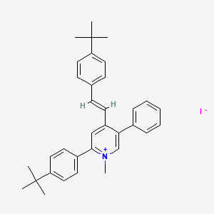 molecular formula C34H38IN B12384807 2-(4-tert-butylphenyl)-4-[(E)-2-(4-tert-butylphenyl)ethenyl]-1-methyl-5-phenylpyridin-1-ium;iodide 