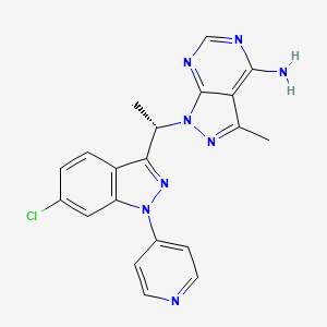 1-[(1S)-1-(6-chloro-1-pyridin-4-ylindazol-3-yl)ethyl]-3-methylpyrazolo[3,4-d]pyrimidin-4-amine