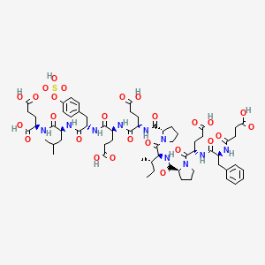 molecular formula C64H88N10O26S B12384895 Succinyl-(Pro58,D-Glu65)-Hirudin (56-65) (sulfated) 