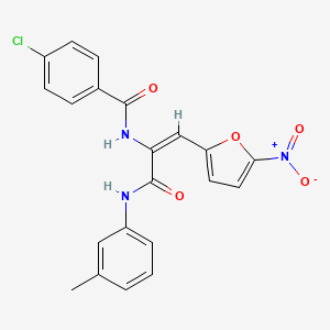 4-chloro-N-[1-{[(3-methylphenyl)amino]carbonyl}-2-(5-nitro-2-furyl)vinyl]benzamide