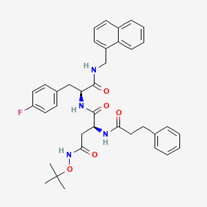 (2S)-N-[(2S)-3-(4-fluorophenyl)-1-(naphthalen-1-ylmethylamino)-1-oxopropan-2-yl]-N'-[(2-methylpropan-2-yl)oxy]-2-(3-phenylpropanoylamino)butanediamide