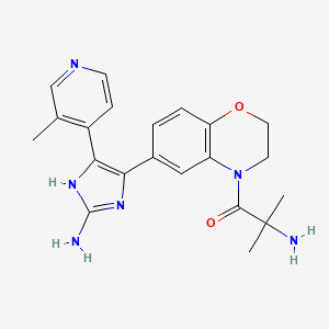 2-amino-1-[6-[2-amino-5-(3-methylpyridin-4-yl)-1H-imidazol-4-yl]-2,3-dihydro-1,4-benzoxazin-4-yl]-2-methylpropan-1-one