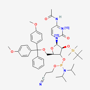 molecular formula C47H64N5O9PSi B12385087 Ac-rC Phosphoramidite-15N2 