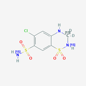 molecular formula C7H8ClN3O4S2 B12385097 Hydrochlorothiazide-13C,15N2,d2 