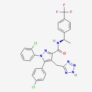 1-(2-chlorophenyl)-5-(4-chlorophenyl)-4-(2H-tetrazol-5-ylmethyl)-N-[(1R)-1-[4-(trifluoromethyl)phenyl]ethyl]pyrazole-3-carboxamide