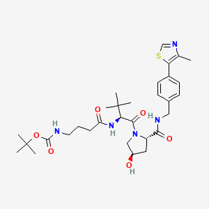 molecular formula C31H45N5O6S B12385135 tert-butyl N-[4-[[(2S)-1-[(2S,4R)-4-hydroxy-2-[[4-(4-methyl-1,3-thiazol-5-yl)phenyl]methylcarbamoyl]pyrrolidin-1-yl]-3,3-dimethyl-1-oxobutan-2-yl]amino]-4-oxobutyl]carbamate 