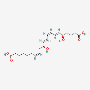 molecular formula C21H32O6 B1238515 (5R,6E,8Z,10E,12S,14Z)-5,12-dihydroxyhenicosa-6,8,10,14-tetraenedioic acid CAS No. 83861-61-4