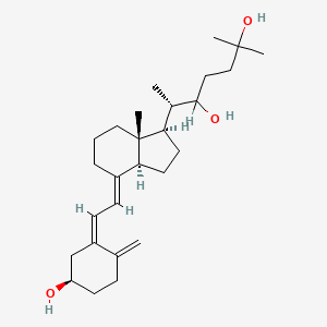 molecular formula C27H44O3 B1238519 (6S)-6-[(1R,3aS,4E,7aR)-4-[(2Z)-2-[(5R)-5-hydroxy-2-methylidenecyclohexylidene]ethylidene]-7a-methyl-2,3,3a,5,6,7-hexahydro-1H-inden-1-yl]-2-methylheptane-2,5-diol CAS No. 81446-12-0