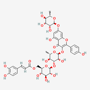 [(2R,3S,4S,5R,6S)-6-[(2S,3R,4R,5S,6S)-3,5-dihydroxy-2-[5-hydroxy-2-(4-hydroxyphenyl)-4-oxo-7-[(2S,3R,4R,5R,6S)-3,4,5-trihydroxy-6-methyloxan-2-yl]oxychromen-3-yl]oxy-6-methyloxan-4-yl]oxy-3,4,5-trihydroxyoxan-2-yl]methyl (E)-3-(3,4-dihydroxyphenyl)prop-2-enoate