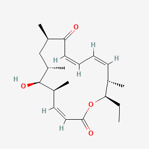 molecular formula C21H32O4 B1238524 (3Z,5S,6S,7S,9R,11Z,13Z,15S,16R)-16-ethyl-6-hydroxy-5,7,9,15-tetramethyl-1-oxacyclohexadeca-3,11,13-triene-2,10-dione CAS No. 79495-87-7