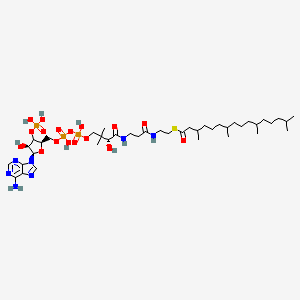 S-[2-[3-[[(2R)-4-[[[(2R,4S,5R)-5-(6-aminopurin-9-yl)-4-hydroxy-3-phosphonooxyoxolan-2-yl]methoxy-hydroxyphosphoryl]oxy-hydroxyphosphoryl]oxy-2-hydroxy-3,3-dimethylbutanoyl]amino]propanoylamino]ethyl] 3,7,11,15-tetramethylhexadecanethioate