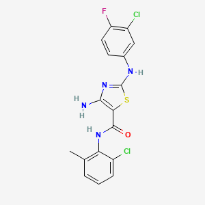 molecular formula C17H13Cl2FN4OS B12385336 4-amino-2-(3-chloro-4-fluoroanilino)-N-(2-chloro-6-methylphenyl)-1,3-thiazole-5-carboxamide 