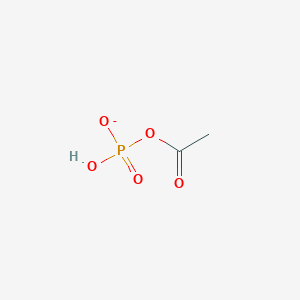 molecular formula C2H4O5P- B1238535 Acetyl hydrogen phosphate 