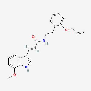 (E)-3-(7-methoxy-1H-indol-3-yl)-N-[2-(2-prop-2-enoxyphenyl)ethyl]prop-2-enamide