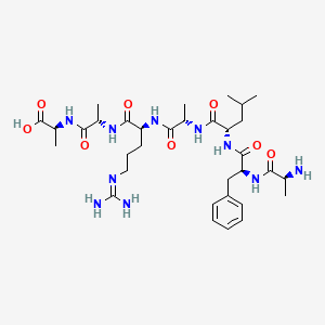 molecular formula C33H54N10O8 B12385383 L-Alanine, L-alanyl-L-phenylalanyl-L-leucyl-L-alanyl-L-arginyl-L-alanyl- CAS No. 287964-20-9