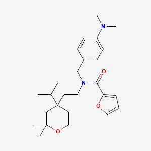 N-[[4-(dimethylamino)phenyl]methyl]-N-[2-(2,2-dimethyl-4-propan-2-yloxan-4-yl)ethyl]furan-2-carboxamide