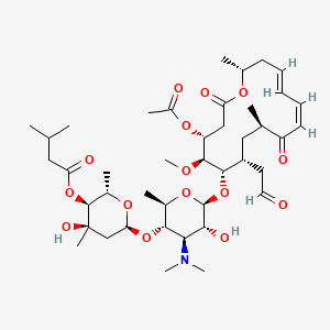 [(2S,3S,4R,6S)-6-[(2R,3S,4R,5R,6S)-6-[[(4R,5S,6S,7R,9R,11Z,13E,16R)-4-acetyloxy-5-methoxy-9,16-dimethyl-2,10-dioxo-7-(2-oxoethyl)-1-oxacyclohexadeca-11,13-dien-6-yl]oxy]-4-(dimethylamino)-5-hydroxy-2-methyloxan-3-yl]oxy-4-hydroxy-2,4-dimethyloxan-3-yl] 3-methylbutanoate