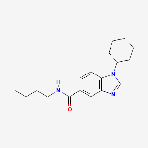 molecular formula C19H27N3O B1238553 1-cyclohexyl-N-(3-methylbutyl)-5-benzimidazolecarboxamide 