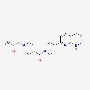 molecular formula C21H30N4O3 B12385570 2-[4-[4-(5,6,7,8-Tetrahydro-1,8-naphthyridin-2-yl)piperidine-1-carbonyl]piperidin-1-yl]acetic acid 